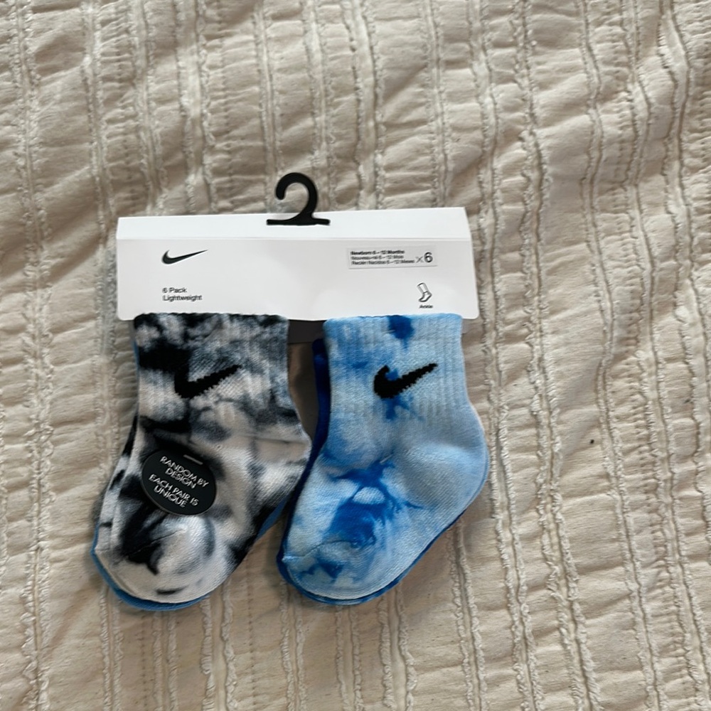 Nike Baby Socks in Black and Blue Tie-Dye